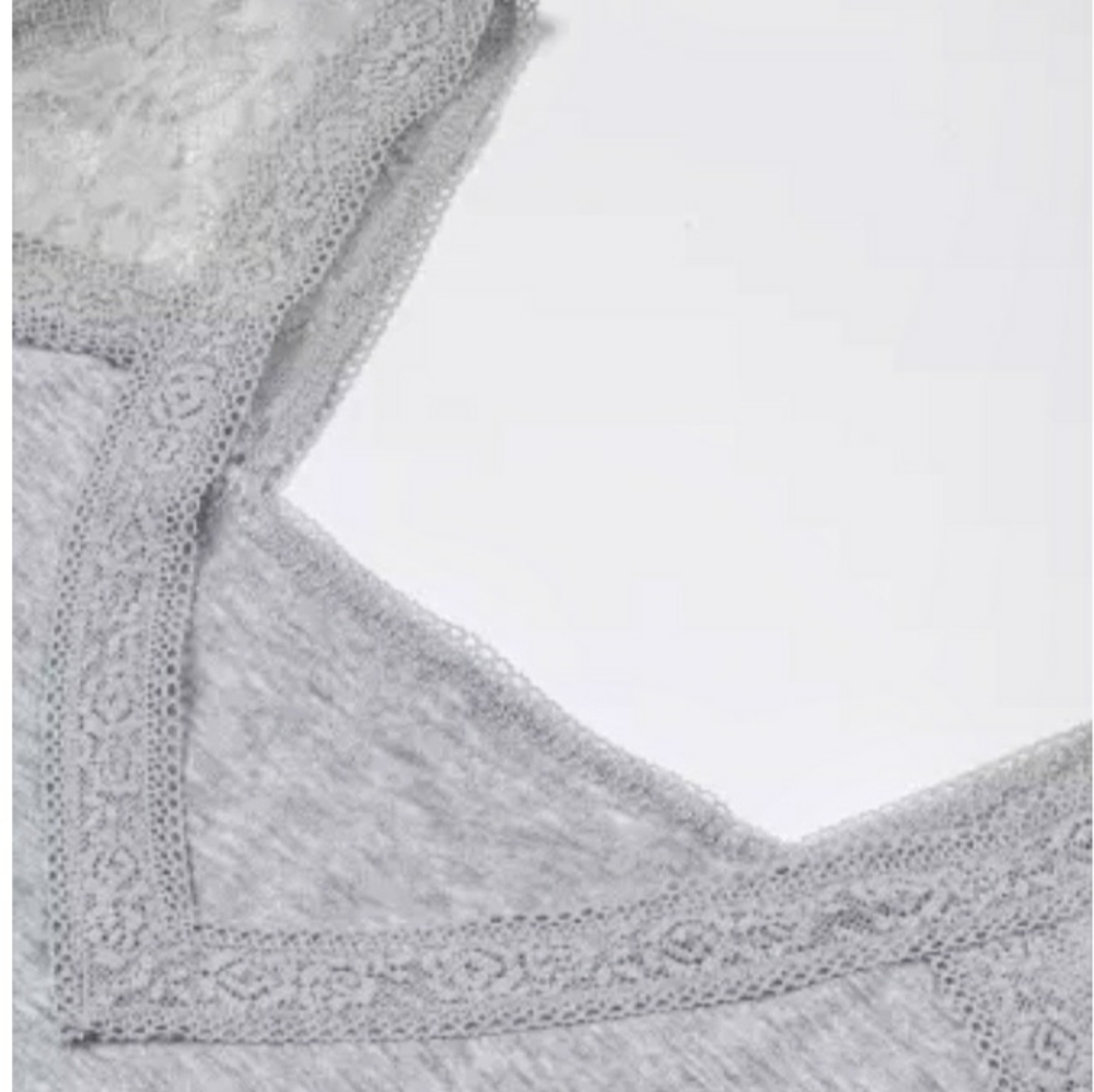 ANGEL Wings Gypsy Grey Lace Sleeve V Neck Tee NWT - Picture 5 of 10